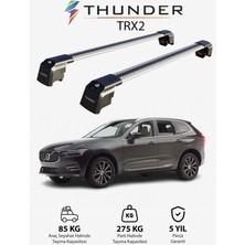 Thunder Volvo XC60 2018-SONRASI Trx2 Thunder Carrier Kilitli Ara Atkı Taşıyıcı Tavan Barı Siyah