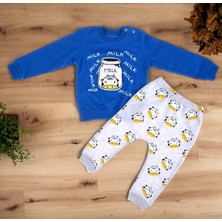 Derin Bebe Neşeli Bebekler Milk Kabartma Desen Iki Ip Penye Kumaş Takımlar