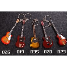 Zhuxi Shop B No.26 Tarzı 15 Farklı Modeli Bulunan Çift Boyunlu Gitar Ahşap Minyatür Anahtarlık - Müzik Aletleri - Hediyelik Eşya (Yurt Dışından)