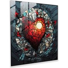 Painted Anarchy Reddetme Yansıması: Kırık Kalp Cam Baskı - Reddetme, Duvar Süslemesi, Ev Dekorasyonu, Cam Baskı, 30X30
