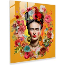 Painted Anarchy Frida'nın Bilgeliği Cam Baskı - Frida Kahlo, Çiçek Motifleri, Cam Sanatı, Duvar Dekorasyonu, 30X30