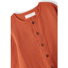 Petit Coral Unisex Çocuk Müslin Uzun Kollu Romper