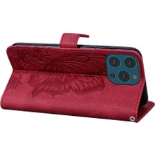 Colorful Shop IPhone 16 Için Flip Case Pro Max Manyetik Closu Cüzdan Büyük Kelebek Pu (Yurt Dışından)