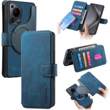 Colorful Shop Huawei Pura 70 Için Flip Case Ultra Retro Kart Standı Cüzdan Mıknatıs Malzeme (Yurt Dışından)