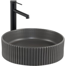 Lena E-W1001MF Tezgah Üstü Mat Füme Lavabo