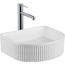 Lena E-W1005MB Tezgah Üstü Lavabo Mat Beyaz