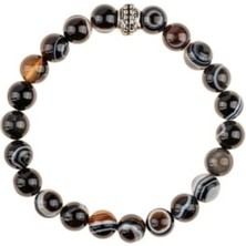 Zeynep Büyükbay Göz Akik Doğal Taş Bileklik (8mm Küre Kesim)