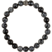 Zeynep Büyükbay Karlı Obsidyen Doğal Taş Bileklik 8mm Küre Kesim