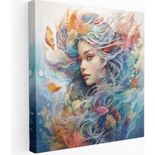 Painted Anarchy Psychedelic Deniz Kızı Rüyaları Kanvas Tablo, 70X70 cm