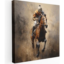 Painted Anarchy Yarış Atı ve Jokey Kanvas Tablo, 30X30 cm