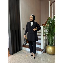 Still Butik Elif Yılmaz Casual Blazer Ceket Pantolon Takım Double Krep Kumaş Tesettür Giyim ST2187