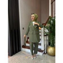 Still Butik Elif Yılmaz Casual Blazer Ceket Pantolon Takım Double Krep Kumaş Tesettür Giyim ST2187