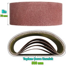 Badem10 Sonsuz Bant 60 Kum Tank Palet Zımpara Kağıdı 75 x 533 mm (10 Adet)