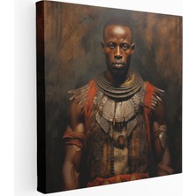 Painted Anarchy Geleneksel Afrika Kabile Savaşçısı Kanvas Tablo, 30X30 cm