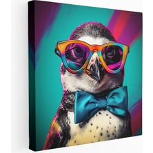 Painted Anarchy Neşeli Bebek Penguen Pop Art Kanvas Tablo, 30X30 cm
