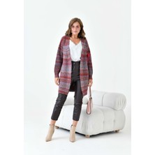 FTZ Women Kadın Broş Detaylı Hırka  Kiremit 20789