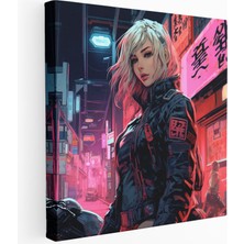 Painted Anarchy Tokyo Neon Sokak Kanvas Tablo, 30X30 cm
