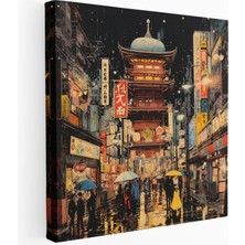 Painted Anarchy Tokyo Atari Geceleri Kanvas Tablo, 30X30 cm