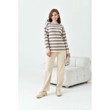 FTZ Women Kadın Çizgili İkili Takım  Bej 20796