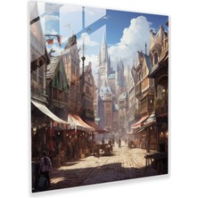 Painted Anarchy Rönesans Şehir Manzarası Cam Baskı