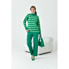 FTZ Women Kadın Çizgili İkili Takım  Yeşil 20796