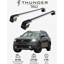 Thunder Kıa Sorento 2021-SONRASI Trx2 Thunder Carrier Kilitli Ara Atkı Taşıyıcı Tavan Barı Gri