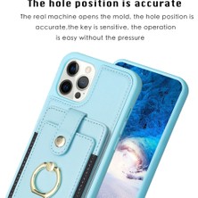 Forestl Digital Iphone 12 Pro Max Pox Vaka Şok Geçirmez Kickstand Case Anti-Drop Pu+Tpu Telefon Kapağı Kart Tutucu Mavisi (Yurt Dışından)