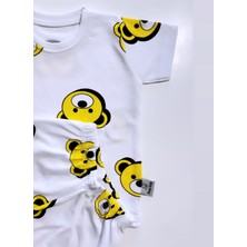 Drop Kids Bebek Pijama Takımı Kısakol Şort Sarı Ayıcık Desen  Pamuk Yenidoğan