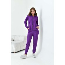 FTZ Women Kadın Fermuarlı İkili Takım  Mor 20663