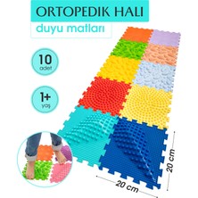 Ortohalı 10 Modüllü Ortopedik Halı Çocuk Masaj Paspası Renkli Puzzle Çocuk Masaj Halıları OH102