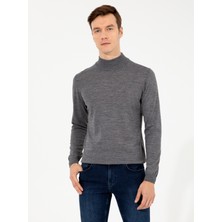 Cacharel Erkek Füme Slim Fit Yarım Balıkçı Basic Triko Kazak 50257711-VR058