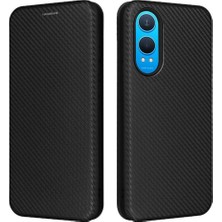 SZY Market Oneplus Nord Ce4 Lite Kart Ekleme Manyetik Karbon Fiber Için Flip Case (Yurt Dışından)