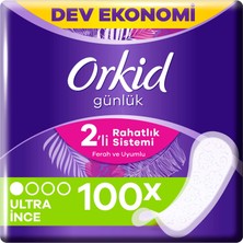 Orkid Yaprak Günlük Ped Normal Dev Ekonomik Paket 100 Ped