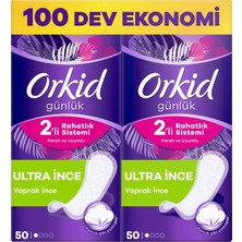 Orkid Yaprak Günlük Ped Normal Dev Ekonomik Paket 100 Ped