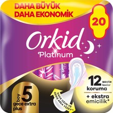 Orkid Platinum Gece Ekstra Plus (Boy 5) 20 adet Hijyenik Ped