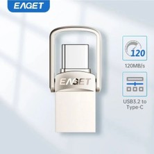 Eaget 32Gb.Usb 3.2 ve Type-C Girişli Tüm Telefonlara İphone Serisine Uygun Samsung Xiaomi Huawei Oppo Süper Hızlı Usb Flash Bellek Otg Çift Giriş Metal Sağlam ve Orginal