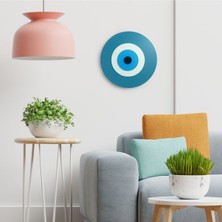 Ennea Art Minimalist Napolyon Mavisi Nazar Boncuğu El Yapımı Ahşap Büyük Nazarlık 30 cm Hediyelik Eşya