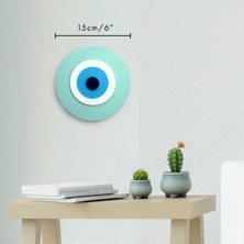 Ennea Art Minimalist Küf Yeşili Nazar Boncuğu El Yapımı Ahşap Büyük Nazarlık 15 cm Hediyelik Eşya