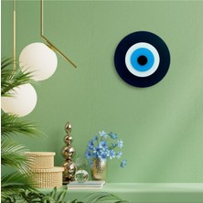 Ennea Art Minimalist Siyah Nazar Boncuğu El Yapımı Ahşap Büyük Nazarlık 15 cm Hediyelik Eşya