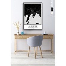 Hari Tasarım Bodrum Şehir Haritası Çerçevesiz Poster-Harita Sanatı, Map Art Design