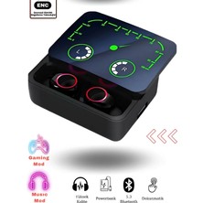 Qasul Bluetooth Kulaklık Powerbankli Hız Göstergeli Mikrofonlu Kulak Içi Oyuncu Rgb Stereo V5.3