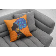 Menesa Home Afrika Etnik Desenli Dijital Baskılı 4 L Ü Kırlent Koltuk Yastıkkılıfı