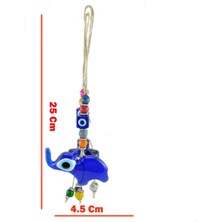 Depposite Nazar Boncuğu Cam Jut Ipli Fil Figürlü 25X10 cm