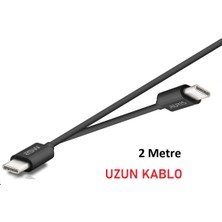 Auris 25 Watt Type-C To Type-C Hızlı Şarj Kablosu 2metre Uzun Kablo Pd- USB C