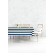 The Mia Stripe Dikdörtgen Masa Örtüsü Lacivert 150X230 cm