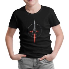Lord T-Shirt Mars - Nasa Roket Siyah Çocuk Tshirt