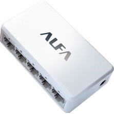 Alfanet S105, 5-Port 10/100 Mbps Desktop Fast Ethernet Switch Beyaz Internet Kablo Çoğaltıcı