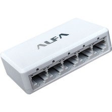 Alfanet S105, 5-Port 10/100 Mbps Desktop Fast Ethernet Switch Beyaz Internet Kablo Çoğaltıcı