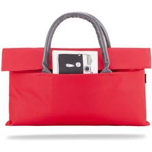 Classone BYN-EL002 Wtxpro Su Geçirmez Kumaş 13-14 Inch Bayan Laptop El Çantası- Tote Bag - Kırmızı