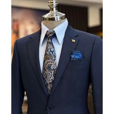 Terzi Adem Altun Italyan Stil Slim Fit Erkek Ceket Pantolon Takım Elbise Lacivert T12707